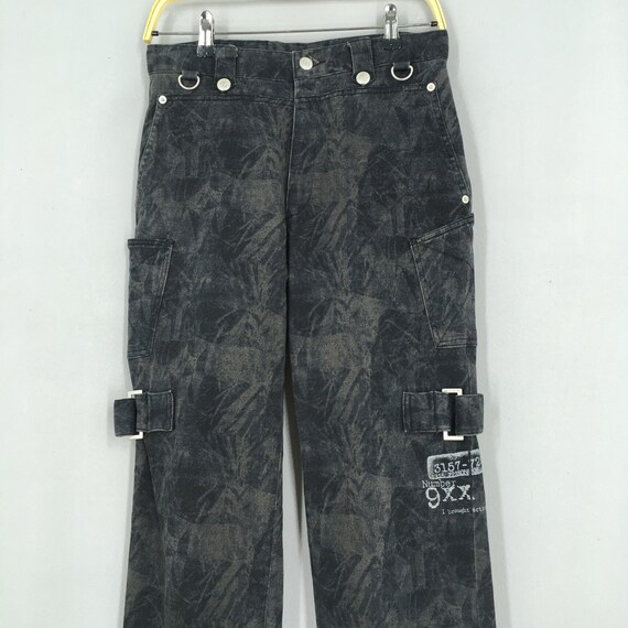 Size 29x31 Slash Number Cargo Pants Bondage Acid Wash Faded Size 29x31 Slash Number Cargo Pants Bondage Acid Wash Faded