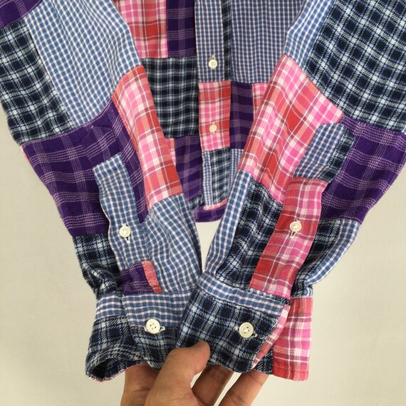 United Arrows Japan Checkered Patchwork Flannel S… - image 4