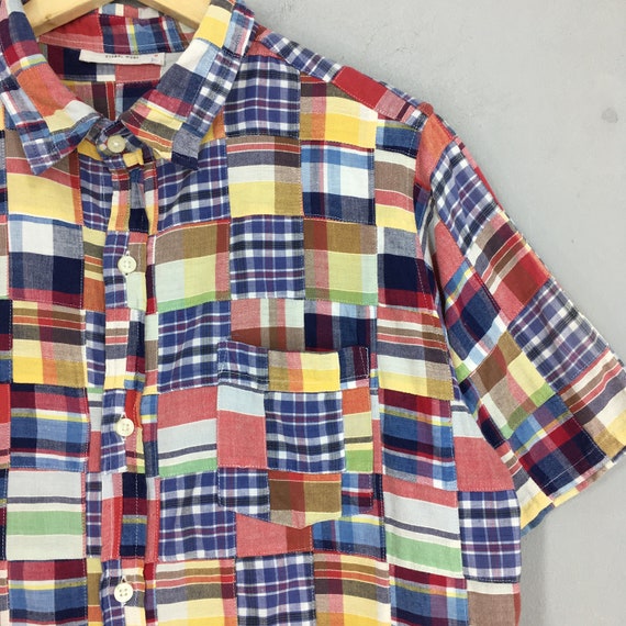 Vintage Global Work Patchwork Checkered Flannel M… - image 2
