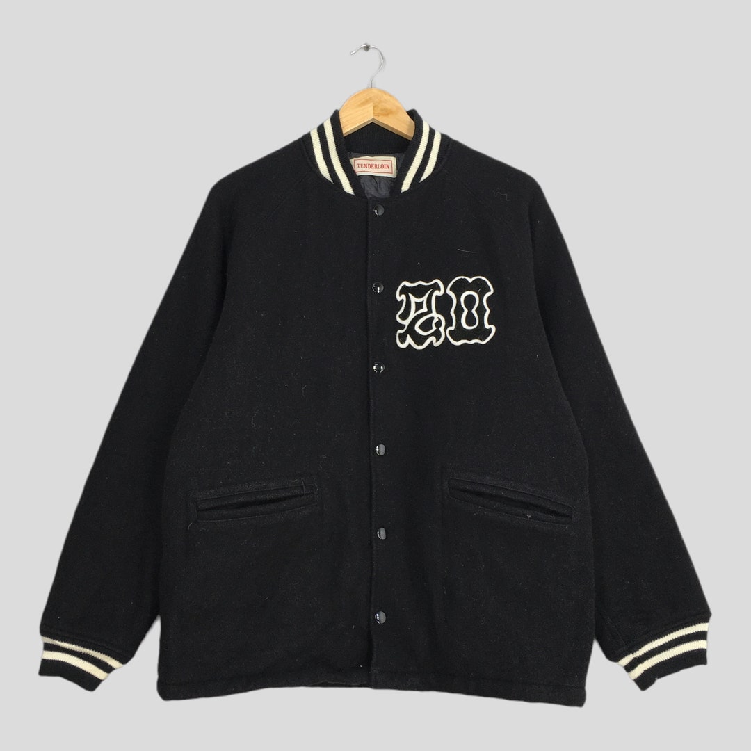 Tenderloin Japan Wool Bomber Stadium Jacket Large Black Etsy