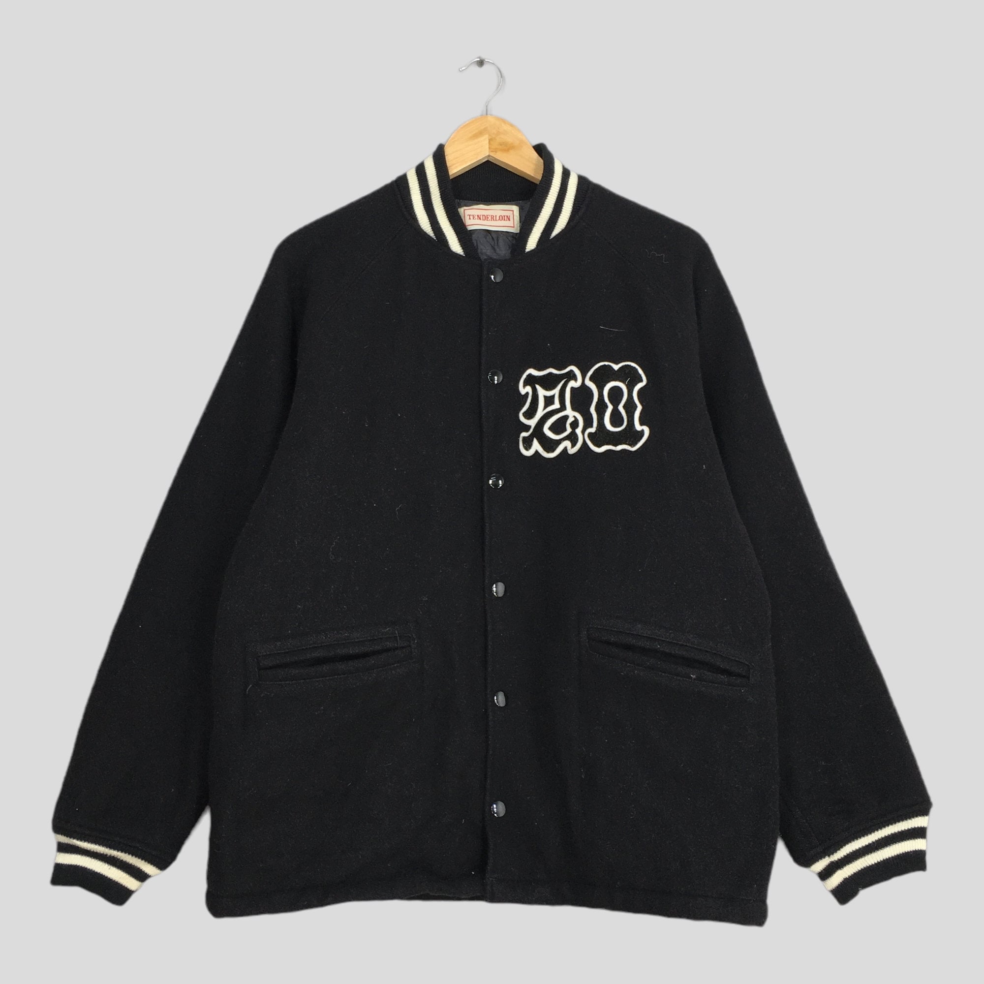 Tenderloin Japan Wool Bomber Stadium Jacket Large Black Etsy