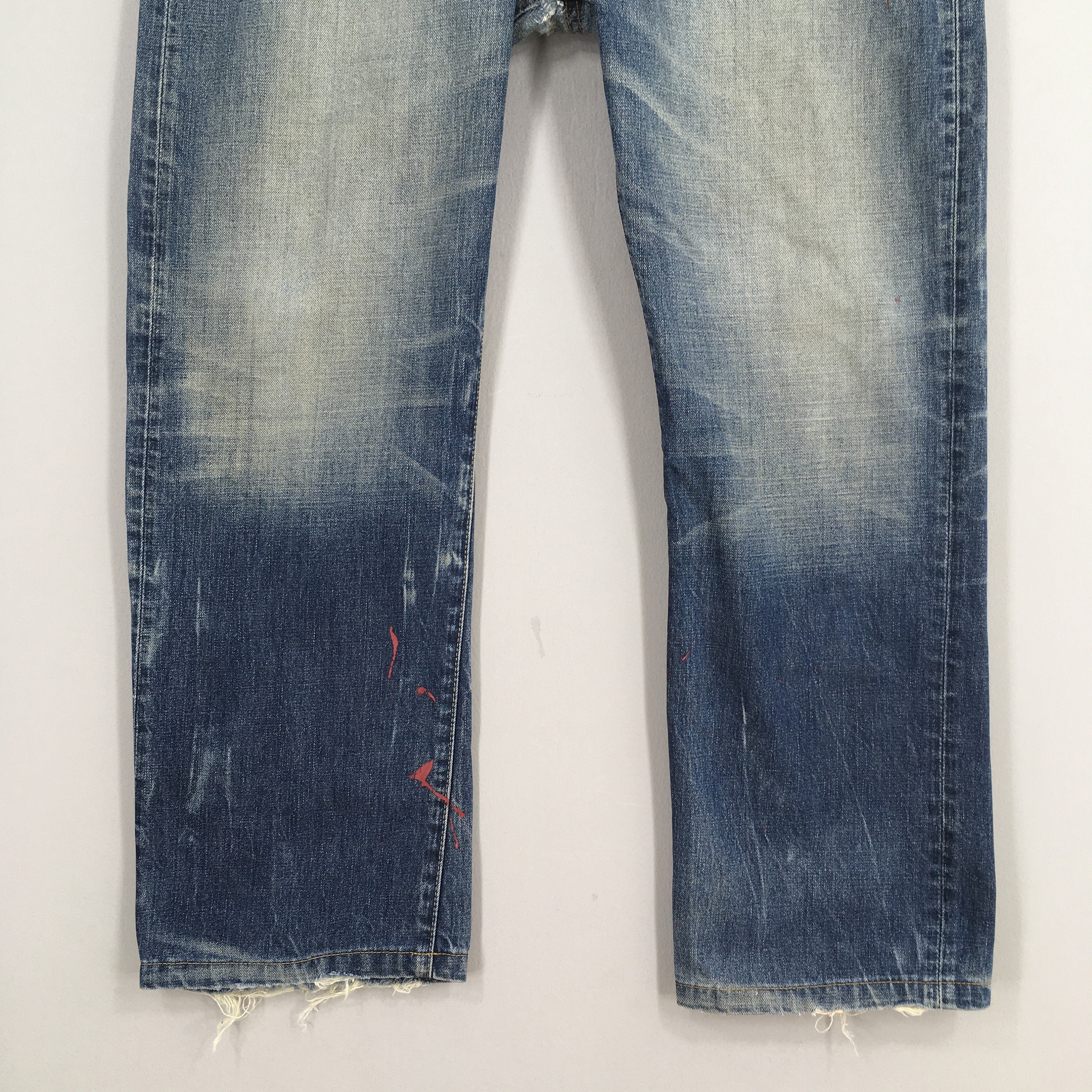 Size 35x29 Vintage Levis 501XX LVC Japan Selvedge Denim Faded Blue