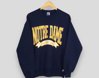 Sweat à capuche homme vintage Foot Locker XL bleu Notre Dame combat