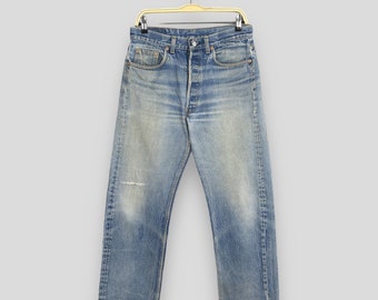 Size 30x25.5 Vintage 90s Levi's 501 Faded Blue Jeans Light Wash Levi's Straight Cut Jeans Levi's 501 Button Fly Denim Levi's Usa Jeans W30