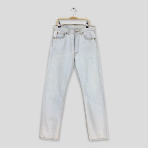 Size 28x30 Vintage 90s Levi&#39;s 501 Faded Pale Blue Jeans 90s Levi&#39;s 501 Straight Cut Jeans Levi&#39;s Stonewash Denim Levi&#39;s 501 Mom Jeans W28