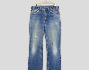 Size 32x28 Vintage 90s Levi's 517 Flared Jeans Levis Blue Bootcut
