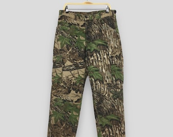 Größe 33x29 Vintage Duxbak Made In USA Camo Hose Outdoor Unisex Cargohose Realtree Jagdhose Mossy Oak Forest Militär Surplus W33