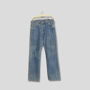 Größe 32x31 Vintage 90er Jahre Levi&#39;s 501 Dirty Blue Jeans High Rise Denim Levi&#39;s Stonewash Jeans Levi&#39;s Button Fly Levis 501 Straight Leg Jeans W32