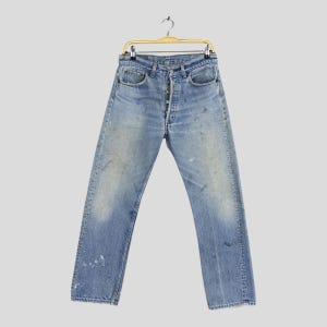 Size 30x28.5 Vintage 90s Levi&#39;s 501 Dirty Blue Jeans Levi&#39;s Straight Leg Jeans Levis 501 Blue Unisex Denim Levi&#39;s Distressed Jeans W30