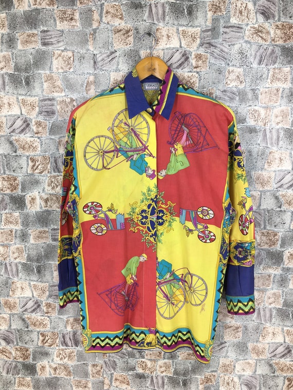 vintage versace button down shirt