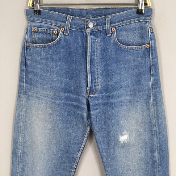 Size 28x29 Vintage 80s Levi's 501 Faded Blue Jean… - image 2
