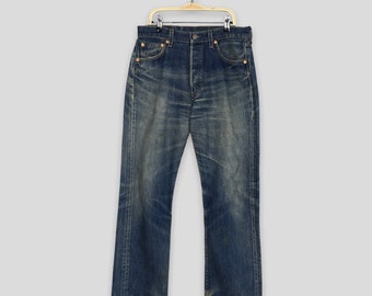 Size 29x29 Vintage 90s Levi's 501 Faded Blue Jeans Stonewash Denim Levi's Straight Cut Jeans Levi's Button Fly Denim Levi's 501 Jeans W29