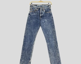 Size 25x30 Vintage 90s Levi's 501 Light Blue Acid Washed Jeans Levi's 501 Faded Dirty Denim Distressed Jeans 1980s Levi's 501 Women Mom W25
