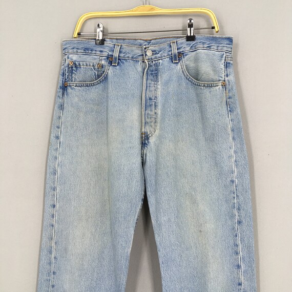 Size 34x30 Vintage Levi's 501 Light Wash Blue Jeans Acid
