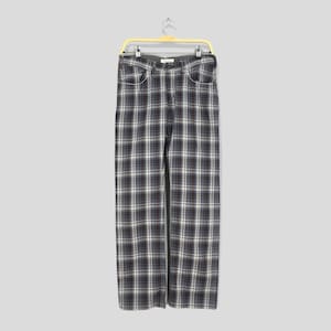 Size 30x29 Hiromichi Japanese Tartan Plaid  Checkered Casual Pants Mens Casual Slim Fit Pants Checked Streetwear Fashion Formal Trouser W30