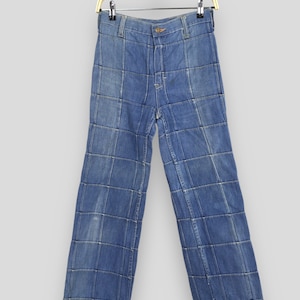 Maat 25 x 27,5 vintage John's Japan patchwork uitlopende jeans Japanse streetwear John's Bootcut wijde pijpen damesdenim W25