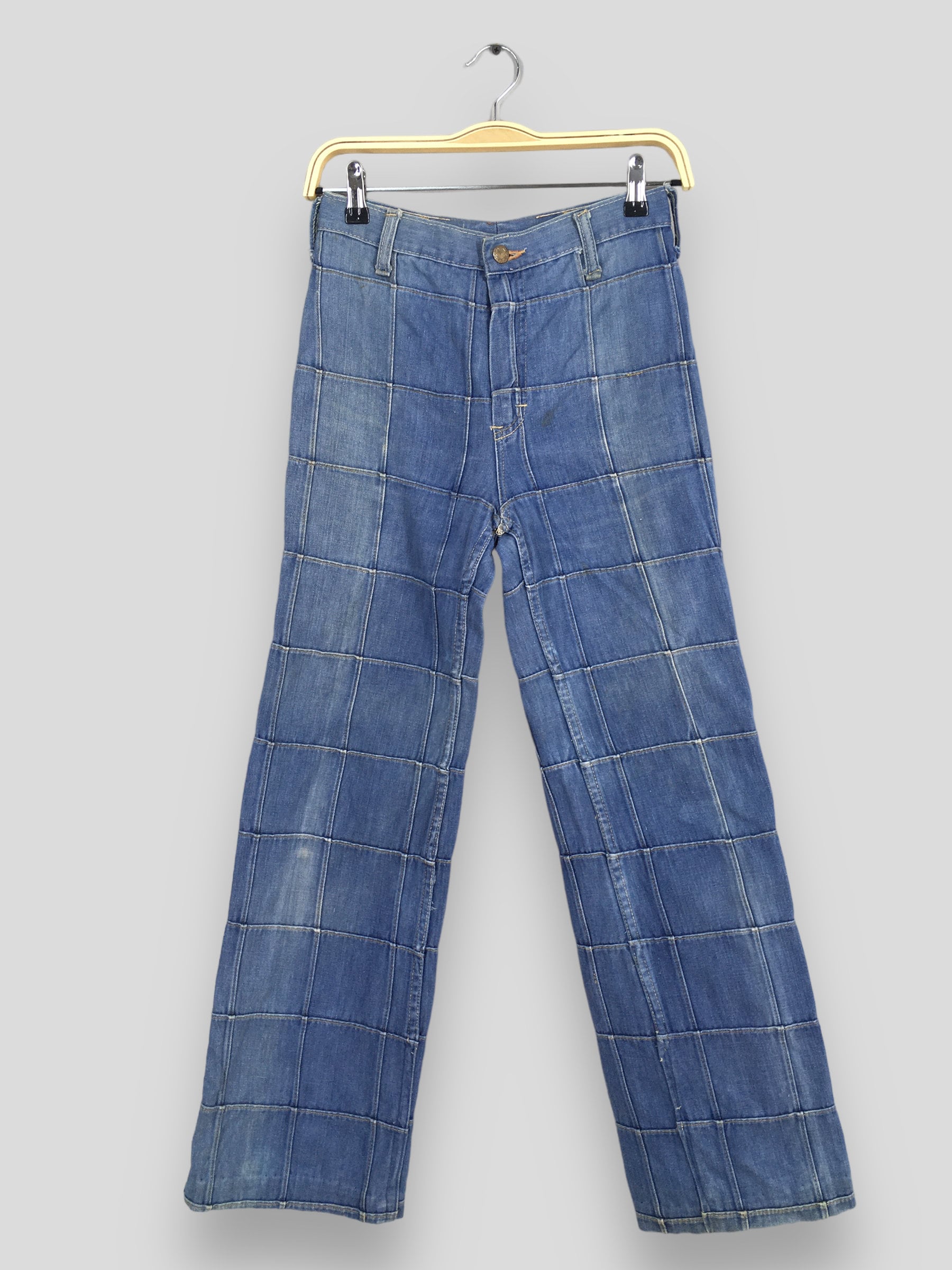 Size 25x27.5 Vintage John's Japan Patchwork Flared Jeans