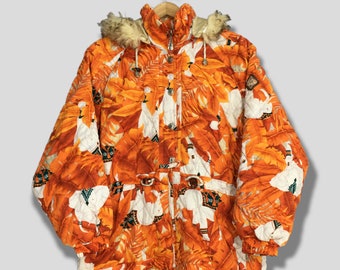 Vintage Elbe Japan Pop Art Multicolor Floral Ski Wear Hoodie