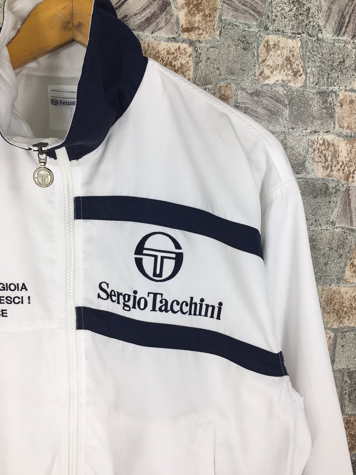 Vintage 90's Sergio Tacchini Windbreaker Jacket Small | Etsy