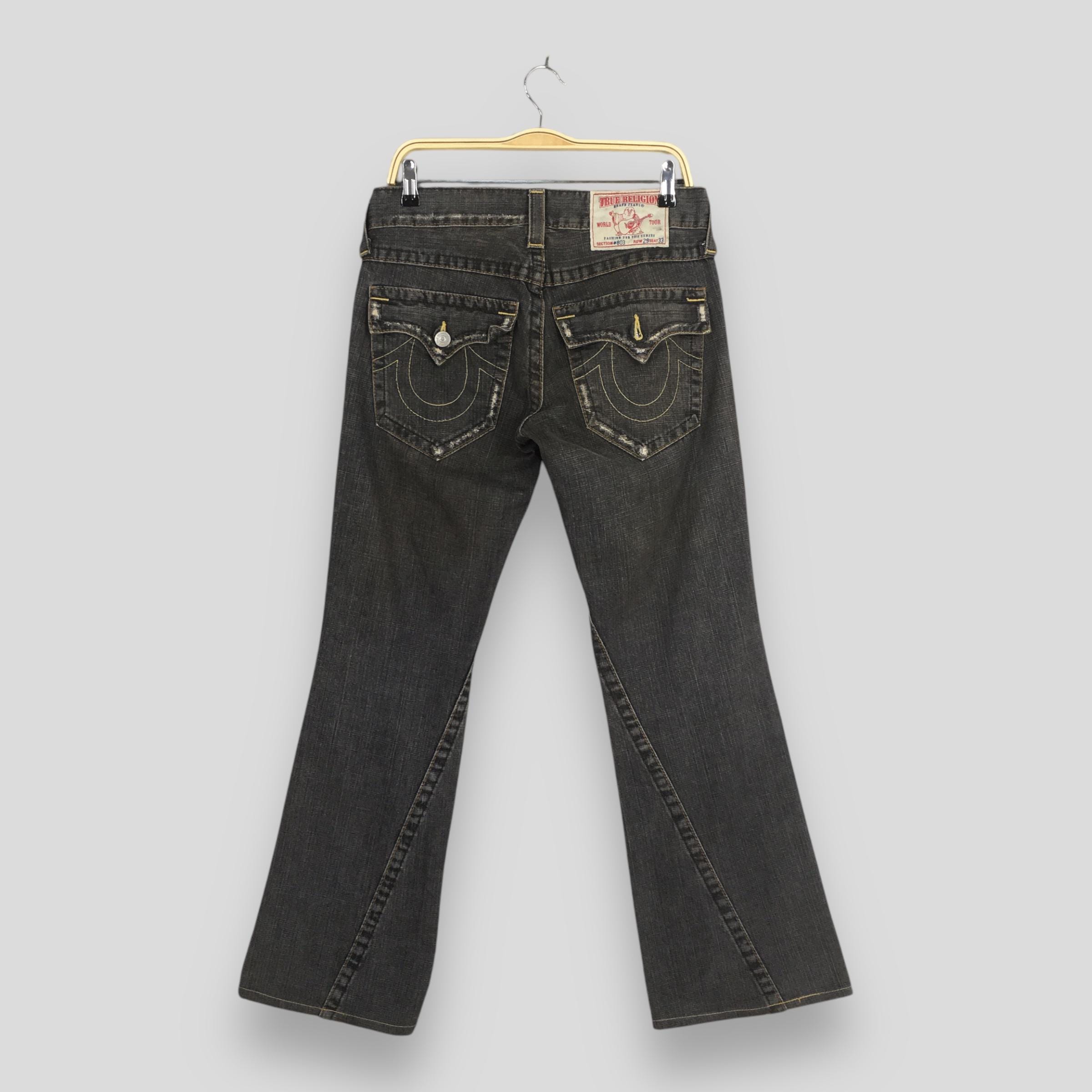 Size 30x30.5 Vintage True Religion Flared Black Denim Y2K