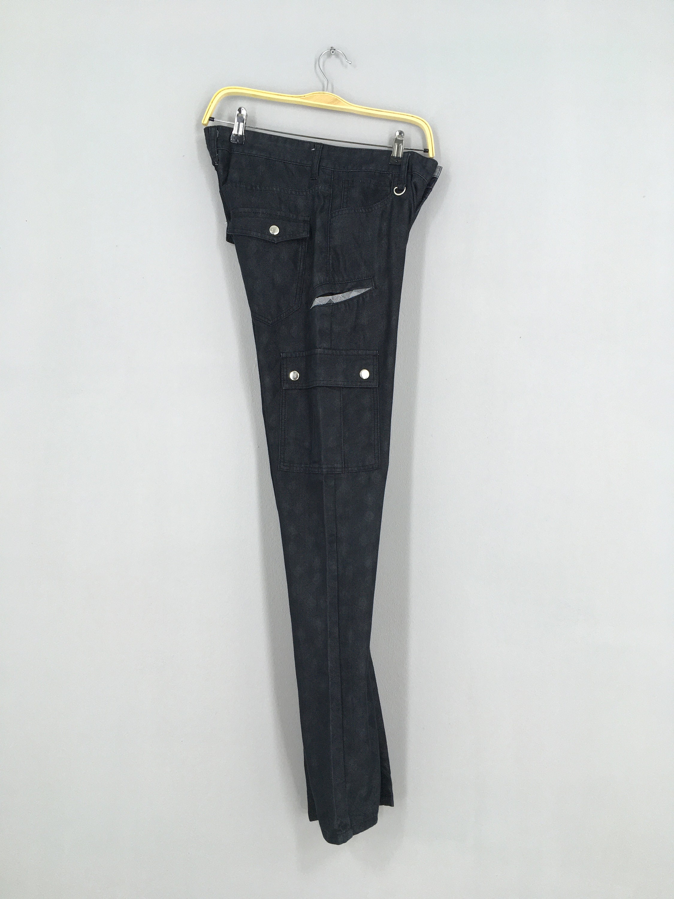パンツ semantic design 2way cargo flared pants Size 31x33 Semantic Design Cargo Pants Black Bondage Pants