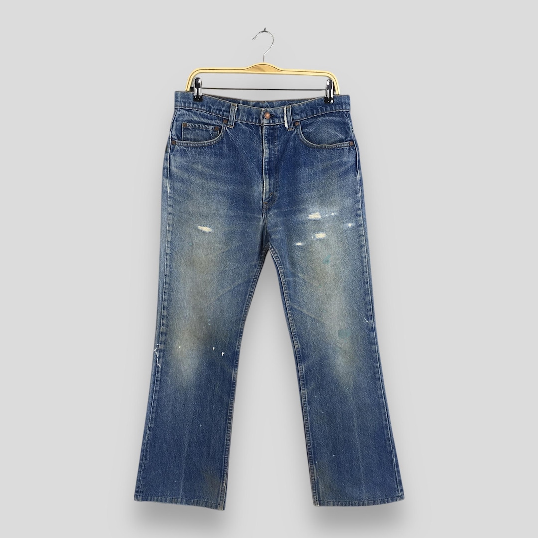Size 32x28 Vintage Levi's 517 Distressed Flare Bootcut Jeans Faded