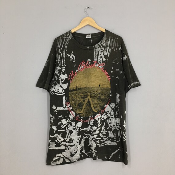 Vintage The Black Crowes Overprint Rock Tshirt Lar