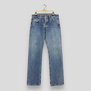 Talla 30x30 Jeans Levi's 501 Vintage de los 90, azul desteñido, lavado claro, corte recto, Levi's 501, cierre de botones, mezclilla, Levi's USA Jeans W30