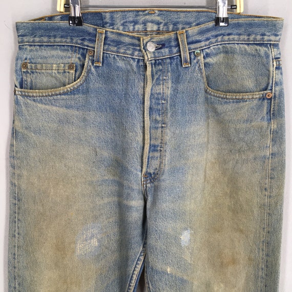 LEVI’S 501 – FADED, WORN & PATCHED / ’89 Size 33x27 Vintage 90s Levi's 501 Faded Distressed Jeans