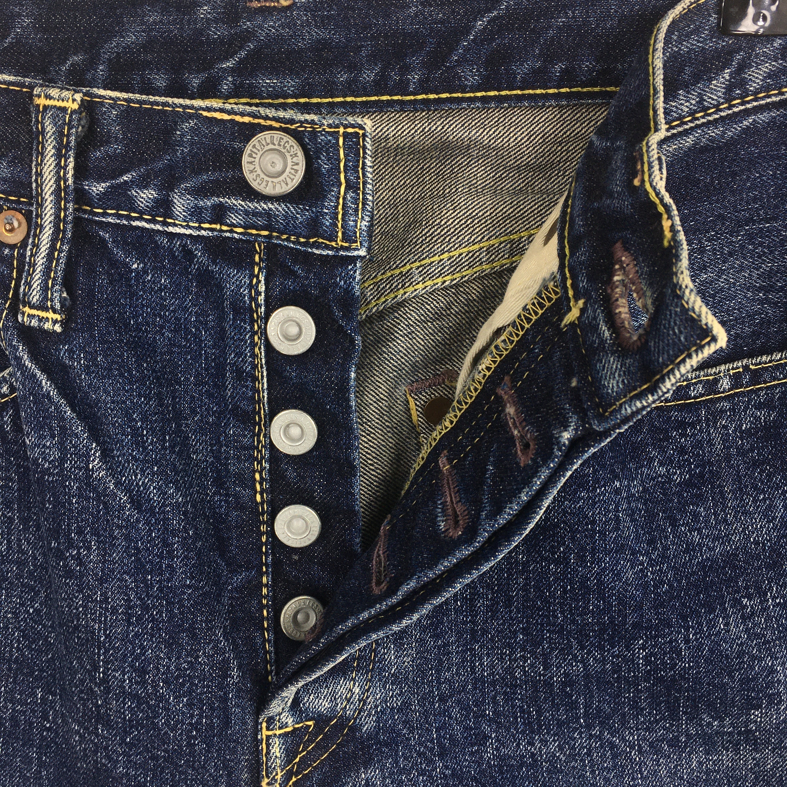 Size 27x30 Kapital Japan Indigo Faded Denim Kapital Kounty Size 27x30 Kapital Japan Indigo Faded Denim Kapital Kounty