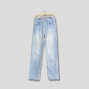 Size 30x33 Vintage Levi&#39;s 90s 501 Light Blue Jeans Levis Stone Washed Denim Levis Faded Jeans Levi&#39;s Distressed Denim Levis Button Fly Jeans