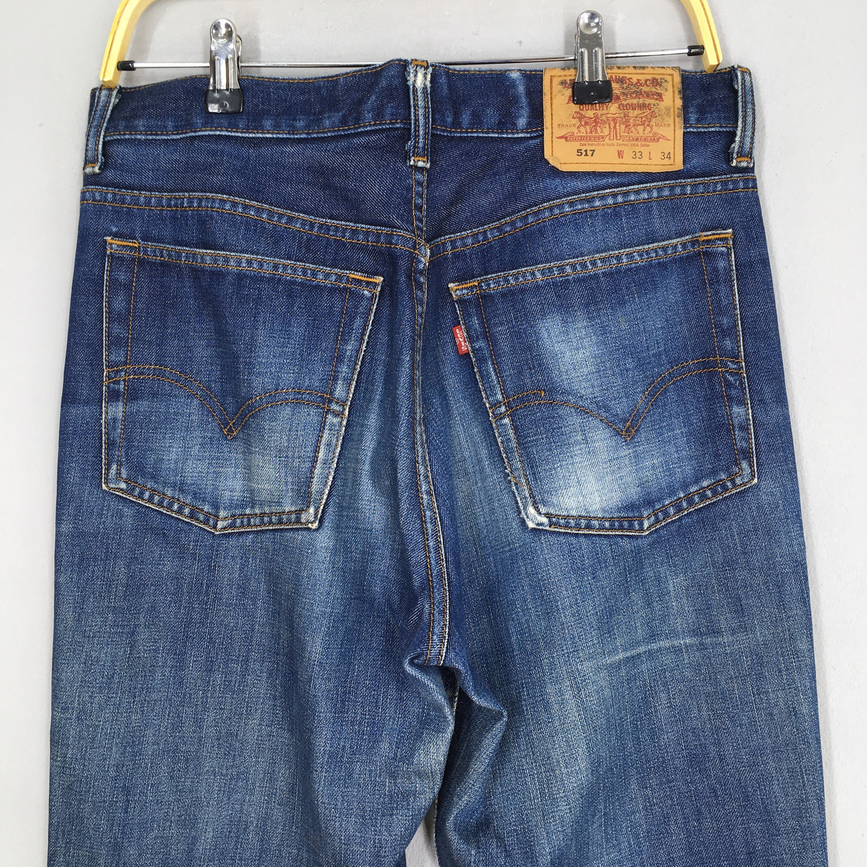 Size 32x33 Vintage Levi's 517 Bootcut Flare Jeans Faded Denim 80s