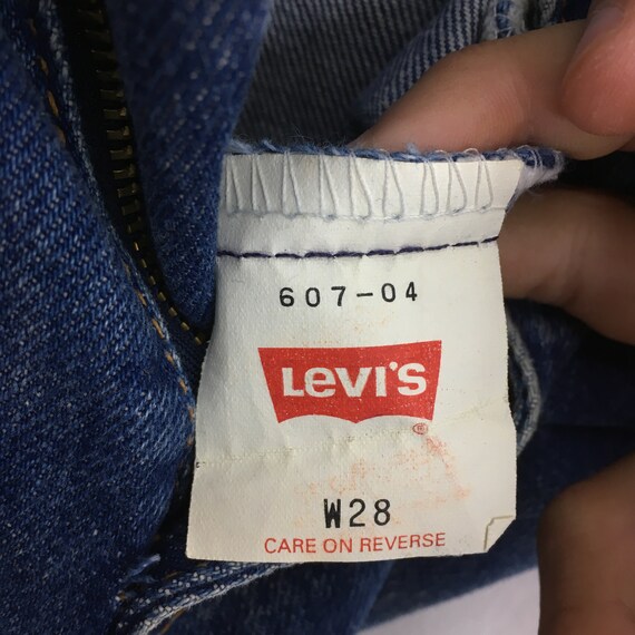 Size 28x30 Vintage Levi's 607 Dark Blue Jeans Str… - image 4