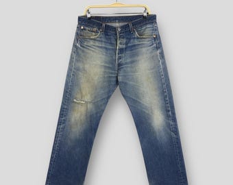 Vintage 80s Levi's 501 Faded Blue Jeans Light Wash Levi's Straight