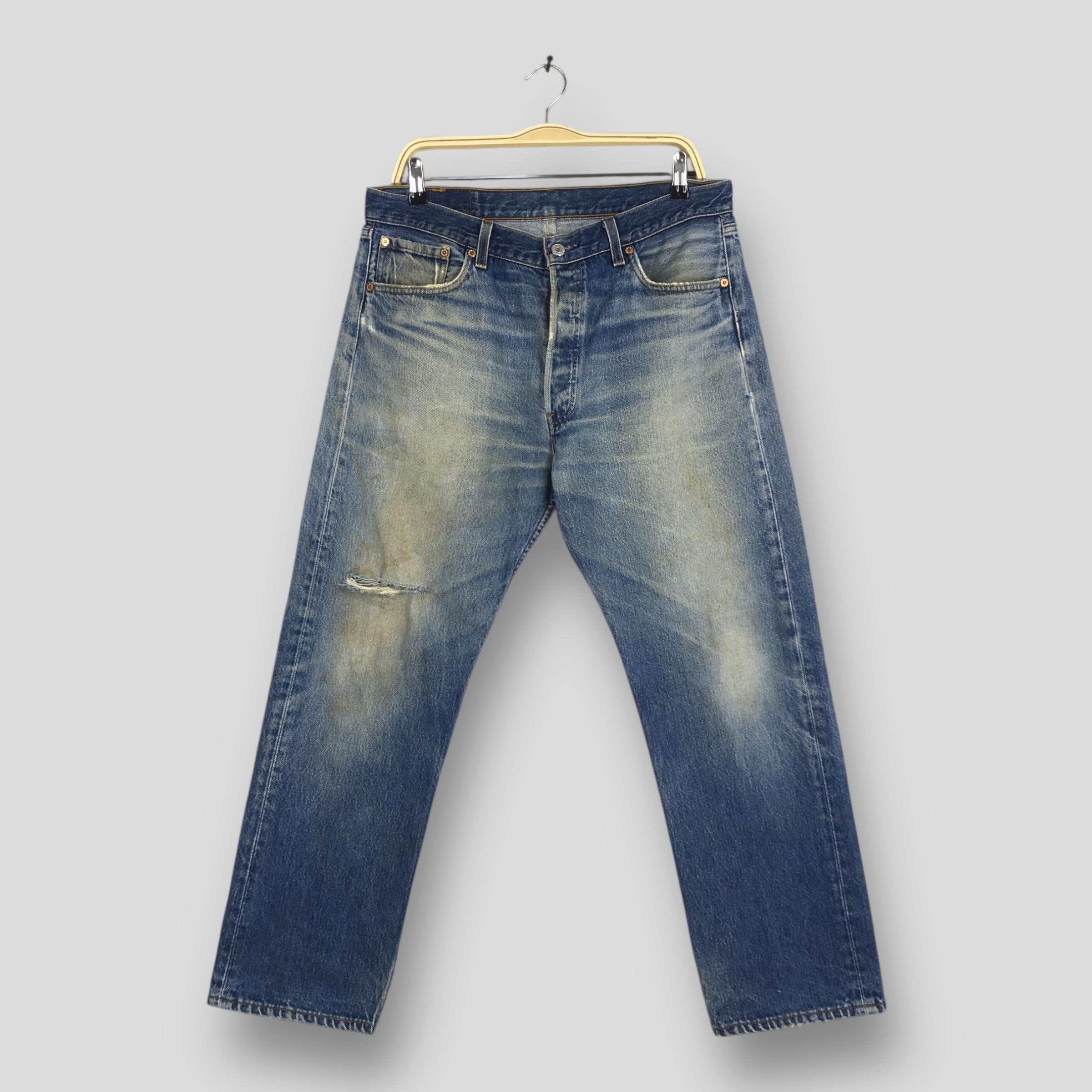 Size 33x27 Vintage 90s Levi's 501 Straight Cut Blue Denim Levi's