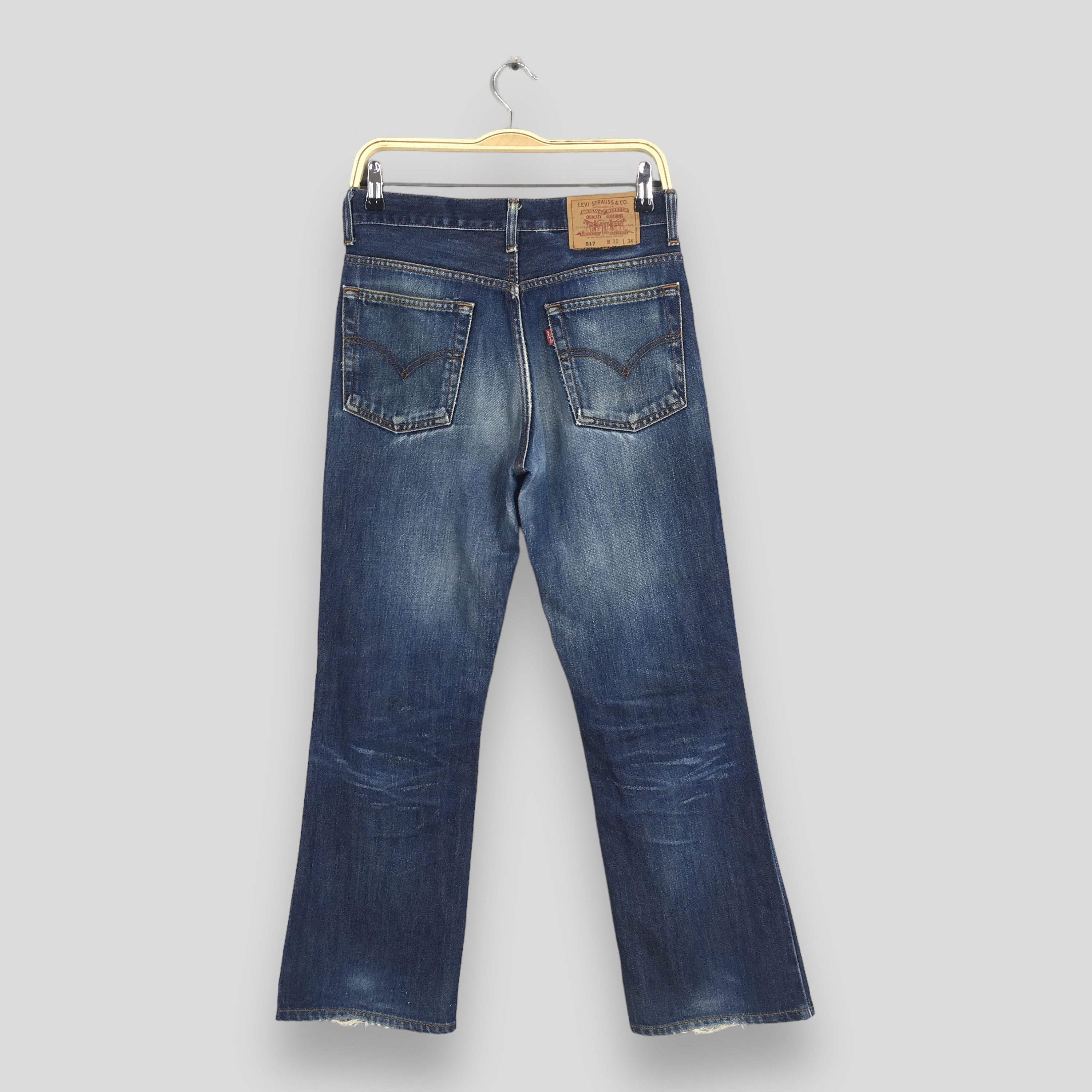 Size 28x27 Vintage Levi's 517 Bootcut Flare Jeans Lightwash Denim