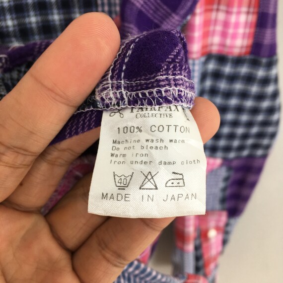 United Arrows Japan Checkered Patchwork Flannel S… - image 6