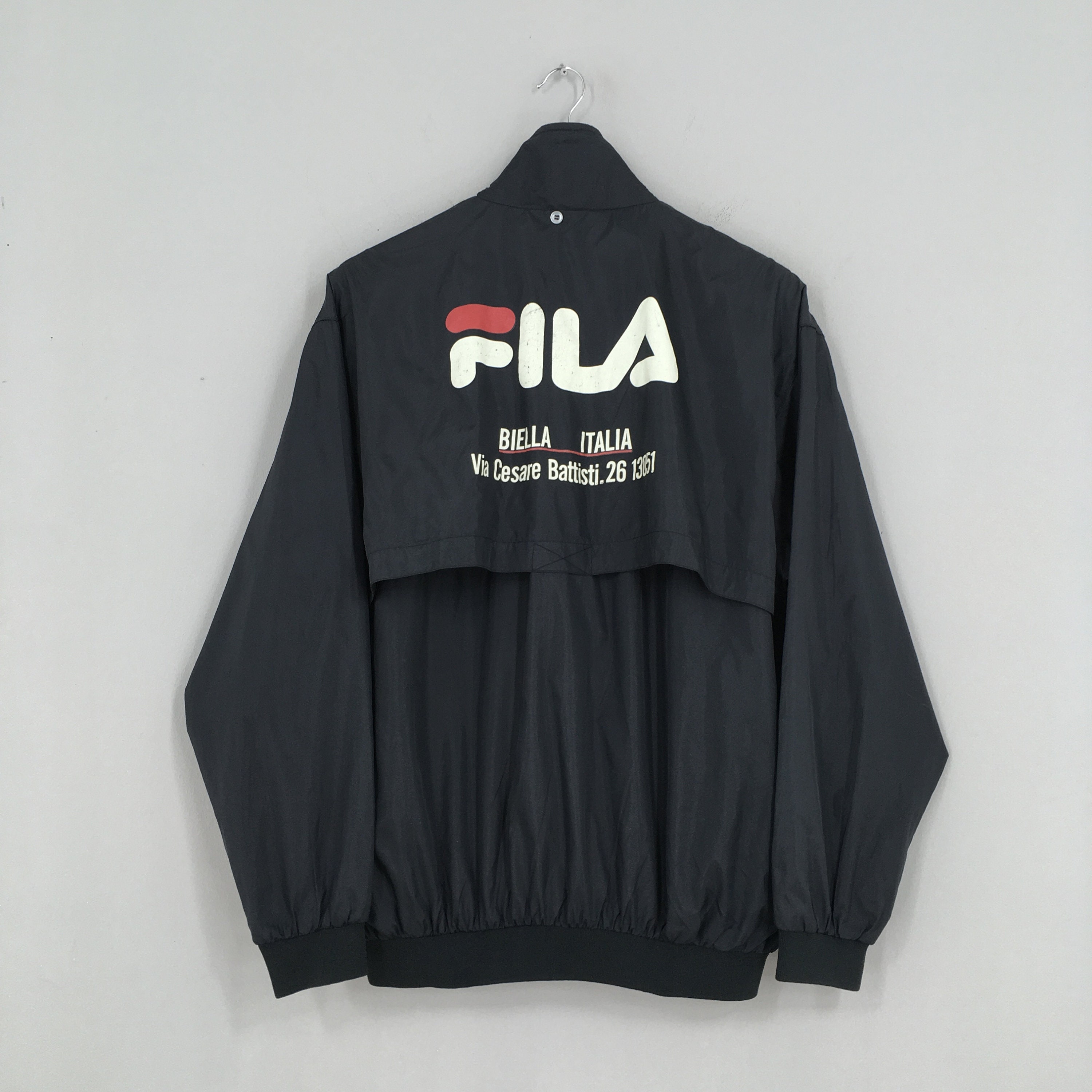 Vintage Fila Italia Windbreaker Black Jacket Large Fila Sports | Etsy