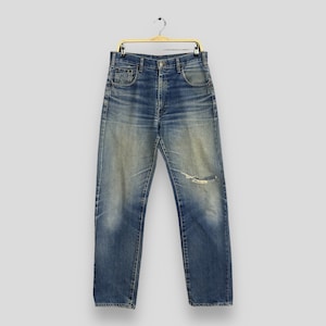 Maat 32 x 32,5 Vintage Levi&#39;s 502XX LVC Japan Faded Blue Redline Denim Levi&#39;s Distressed Jeans Jaren 90 Levi&#39;s Big E Stonewash-jeans Selvedge W32