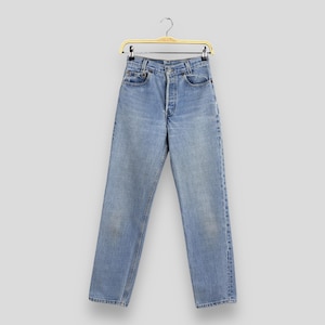 Size 25x29 Vintage 1990s Levi&#39;s 501 Faded Blue Jeans Mom Denim Levi&#39;s Straight Cut Jeans Levi&#39;s 501 Button Fly Denim High Waisted Jeans W25