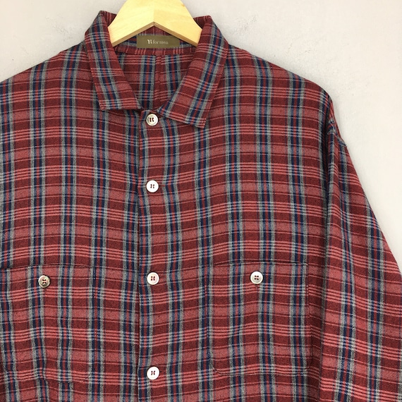 Y's for Men Yohji Yamamoto Checkered Red Oxfords Shirt