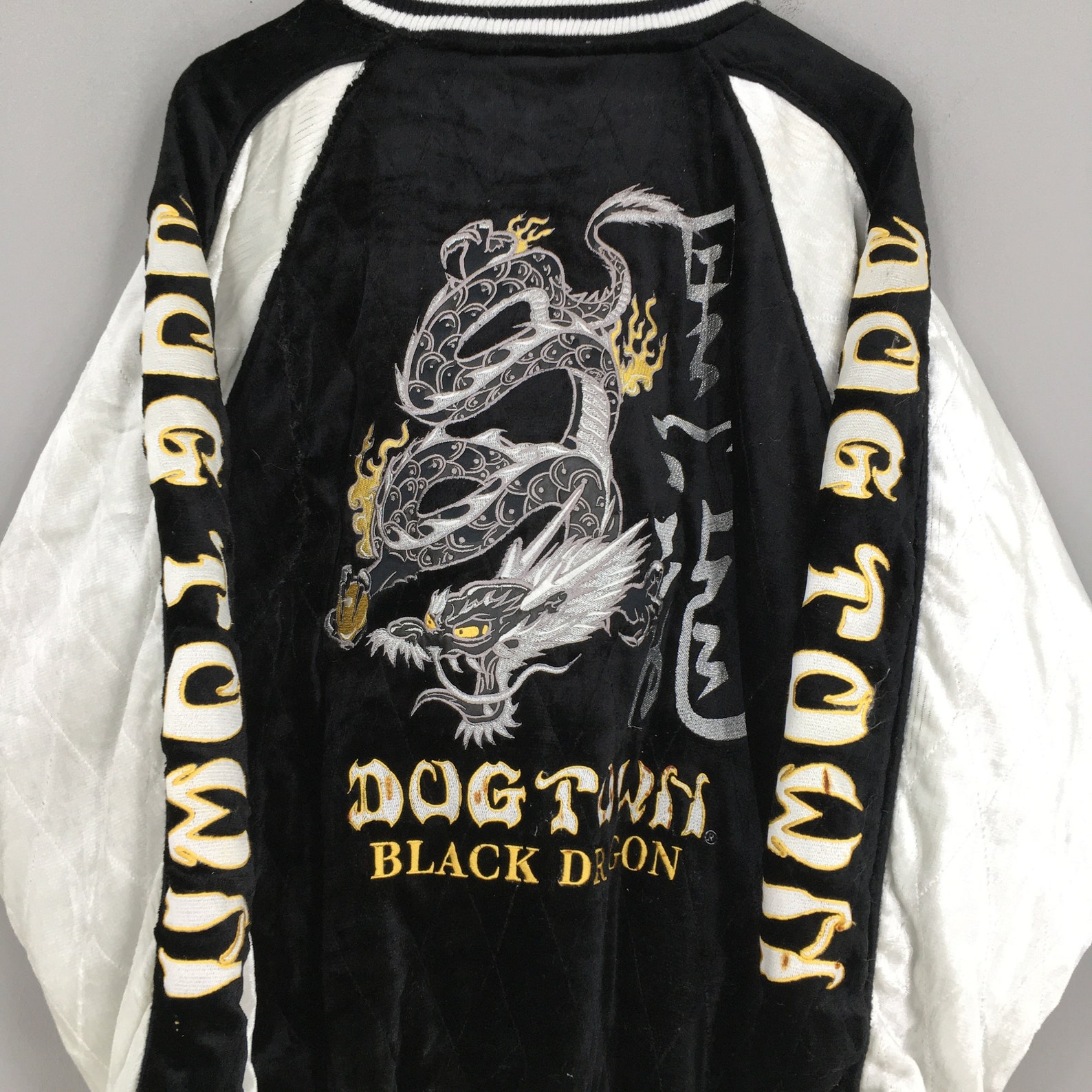 Vintage Sukajan Dogtown Black Dragon Velvet Jacket Xlarge 90s Etsy
