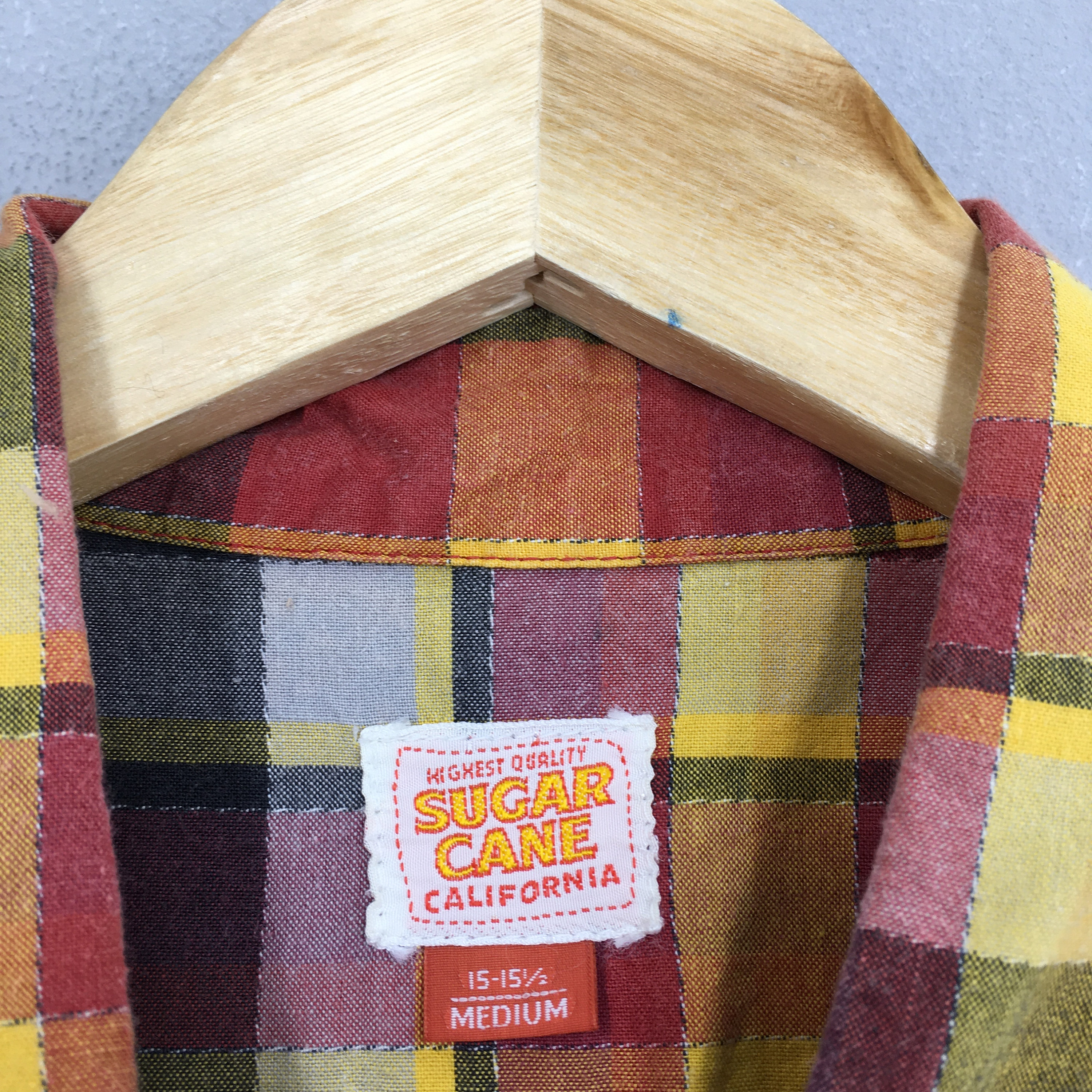 Vintage Sugar Cane Japan Checkered Flannel Shirt Medium