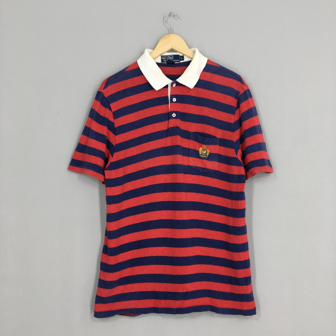 Vintage Polo Ralph Lauren Stripes Red Shirt Medium Ralph - Etsy