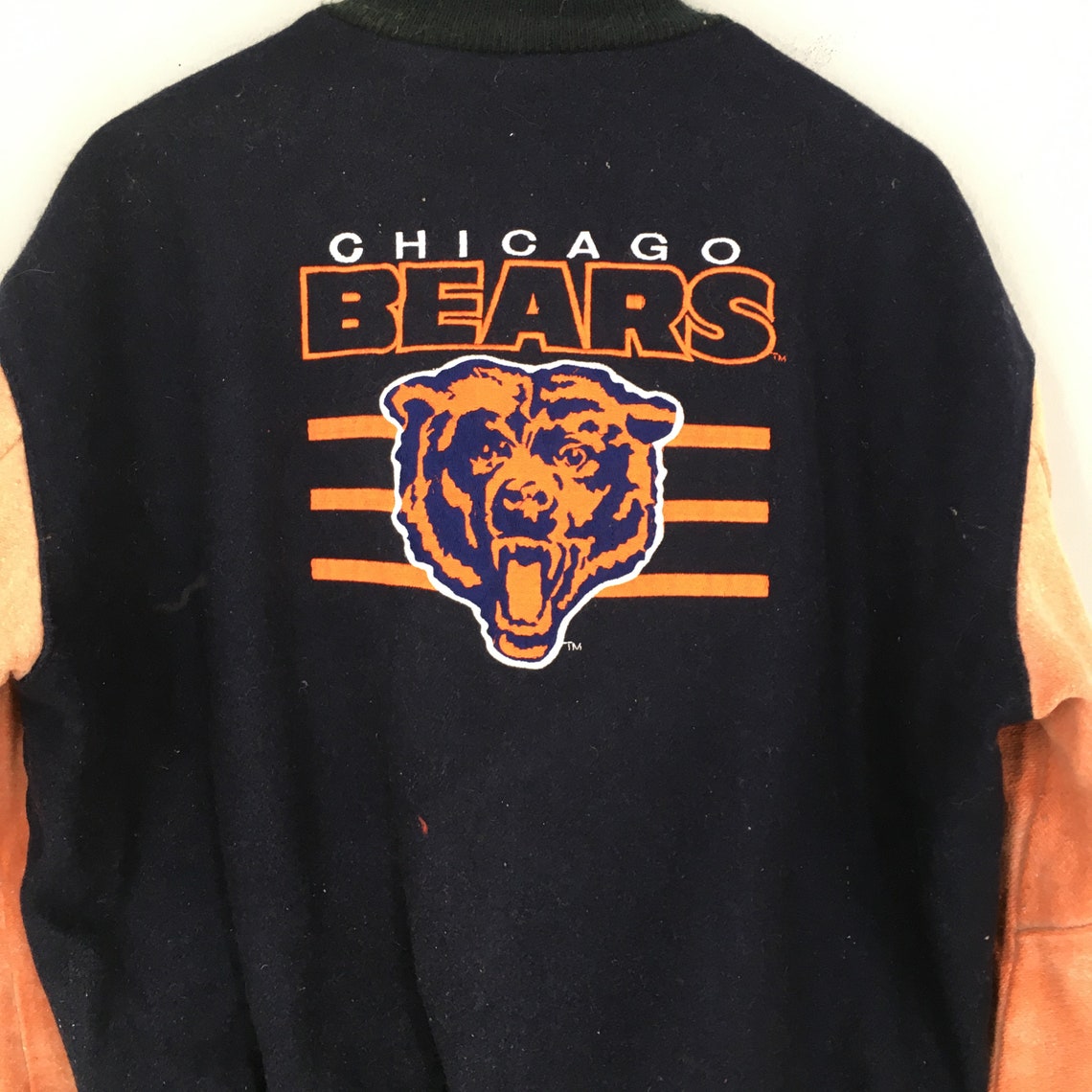 Chicago Bears NFL Varsity Jacket Medium Black Rugby American | Etsy