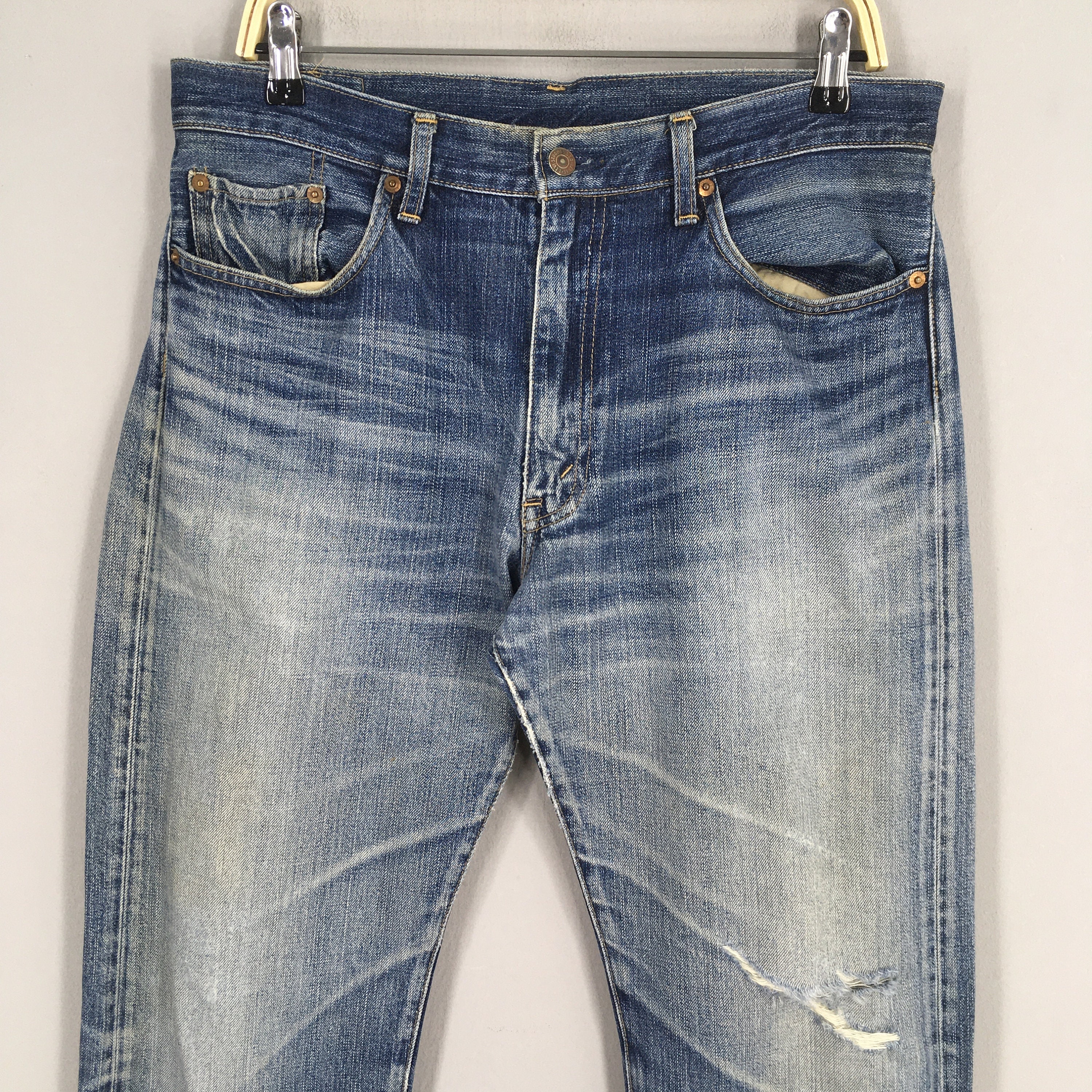 80S VINTAGE USA製　Levi's 505indigo W36L32 VINTAGE LEVIS 505 INDIGO JEANS 1980S SIZE L32 W36 MADE IN