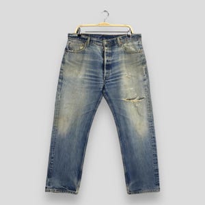 Size 36x28 Vintage 90&#39;s Levi&#39;s 501 Straight Leg Jeans Light Wash Y2K Levi&#39;s Distressed Men Jeans Levi&#39;s Button Fly Denim Levi&#39;s 501 Usa W36
