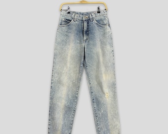 Rozmiar 27x28 Vintage 90s Wrangler USA Acid Wash Blue Jeansy ze zwężaną nogawką Wrangler High Rise Denim Boyfriend Jeans Wrangler Mom Jeans W27