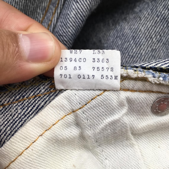 Size 25x29 Vintage 90s Levis 701-0117 Student Dark Blue Jeans