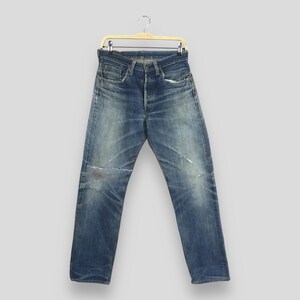 Size 28x29 Vintage 90s Sewing Chop Crafted Japan Jeans Honeycombs Faded Blue Jeans Selvedge Redline Denim Straight Cut Distressed Jean W28
